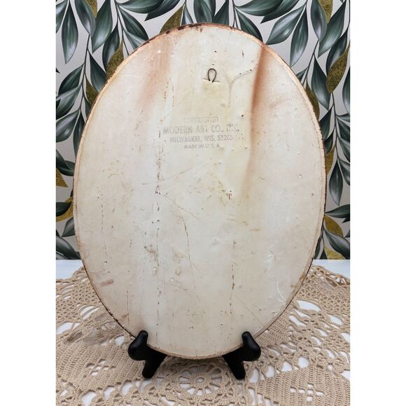 Vintage Chalkware Bird Decor Woodpecker Picture 3-D Wall Art - Picture 3 of 7